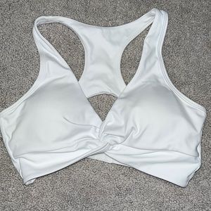 White twist sports bra
